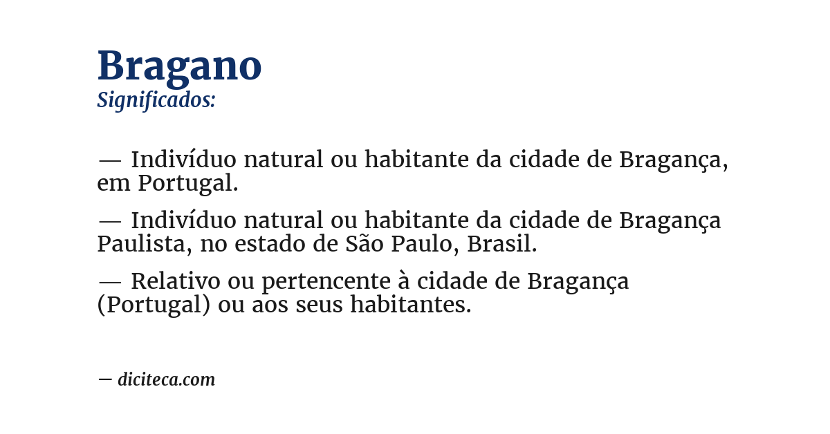 Significado de bragano