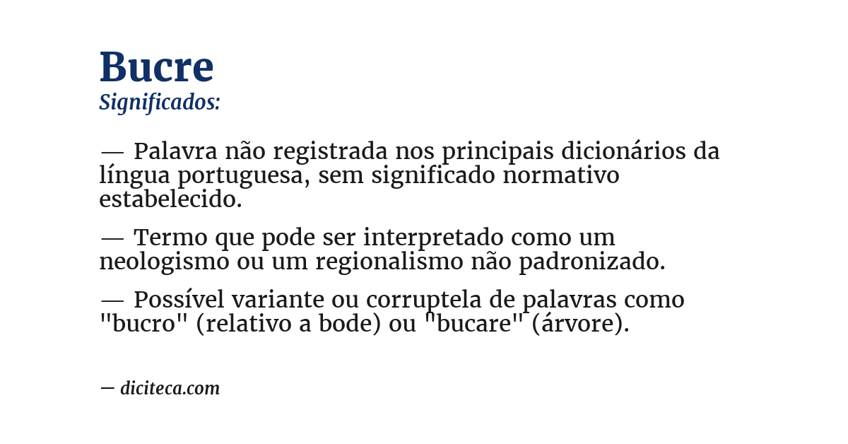 Significado de bucre