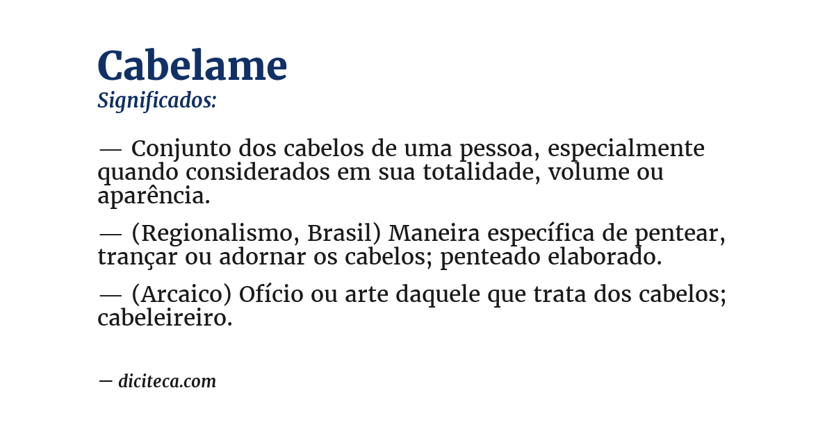 Significado de cabelame