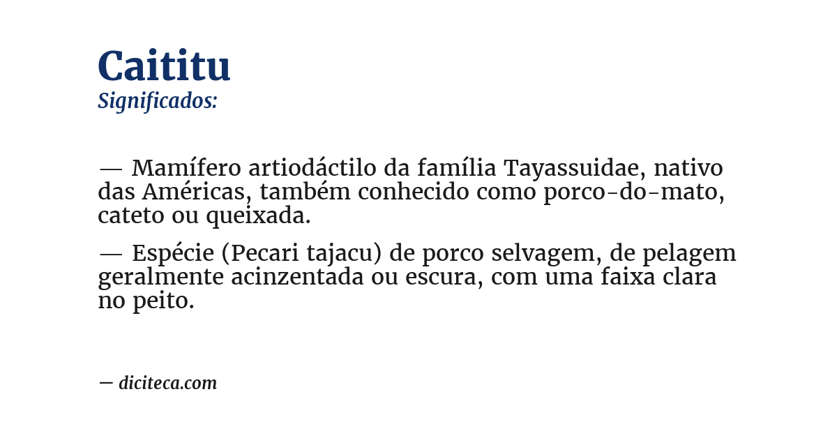 Significado de caititu