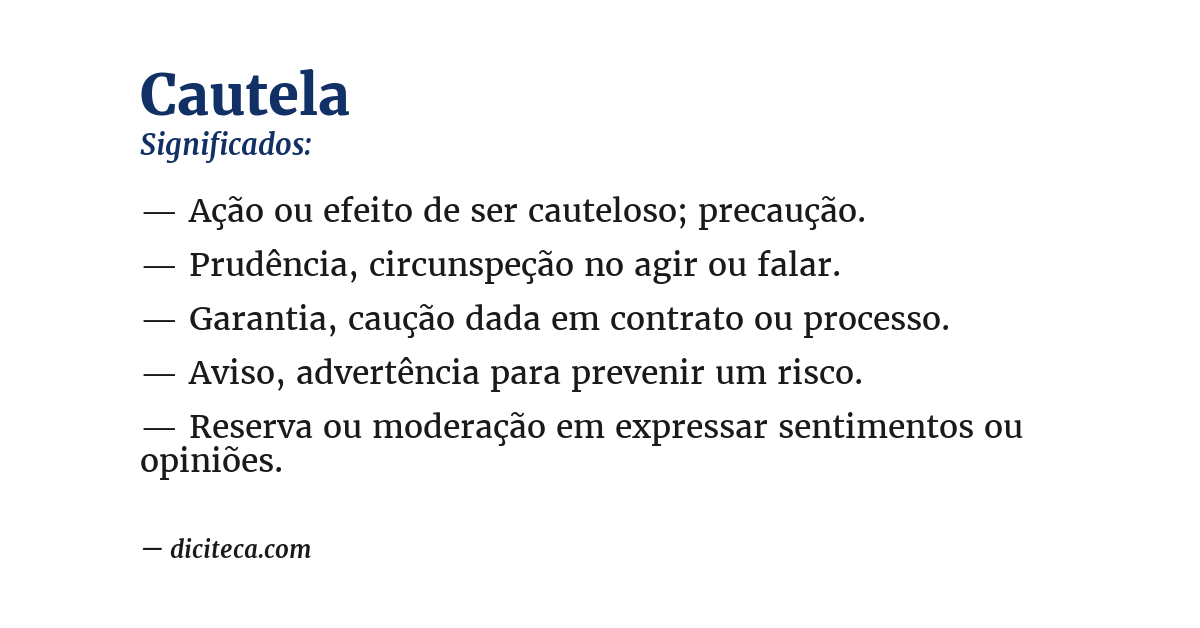 Significado de cautela