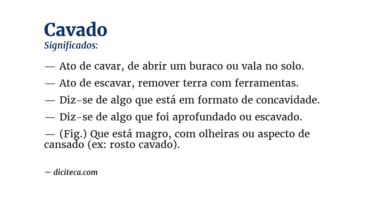 Significado de cavado