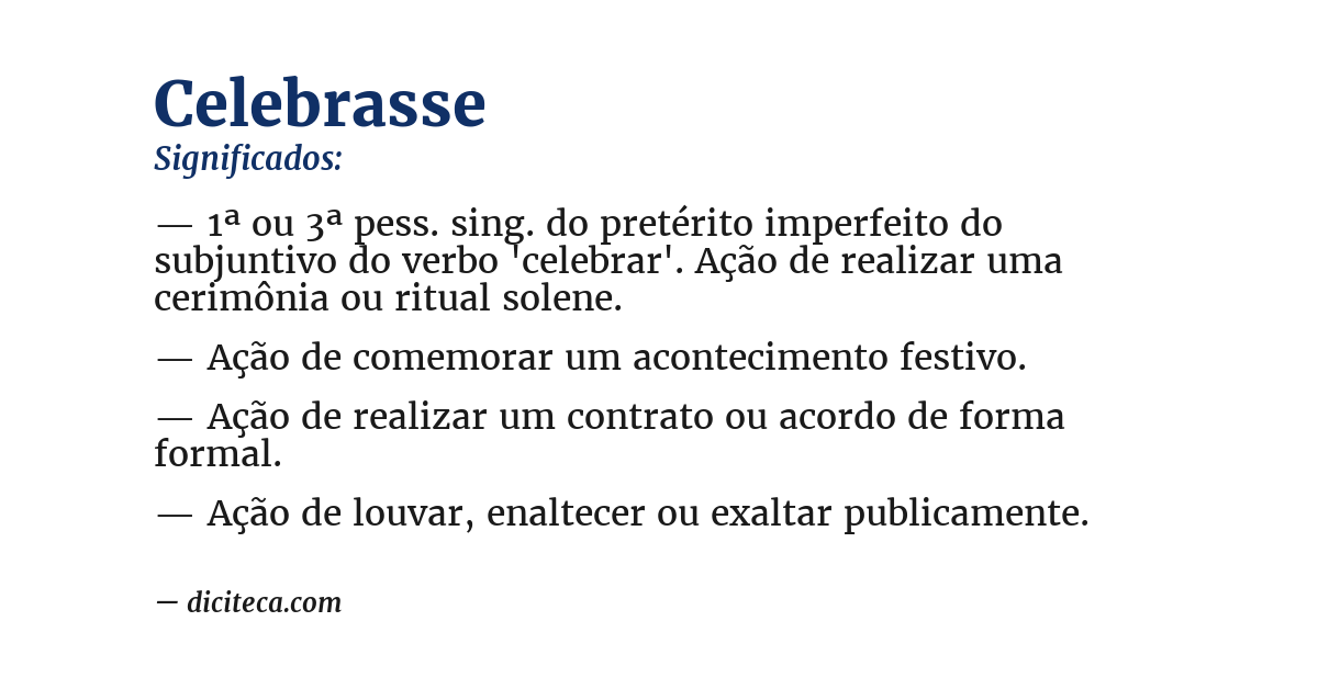 Significado de celebrasse