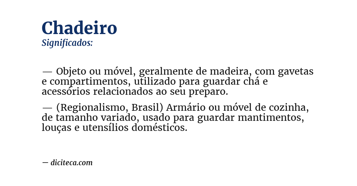 Significado de chadeiro