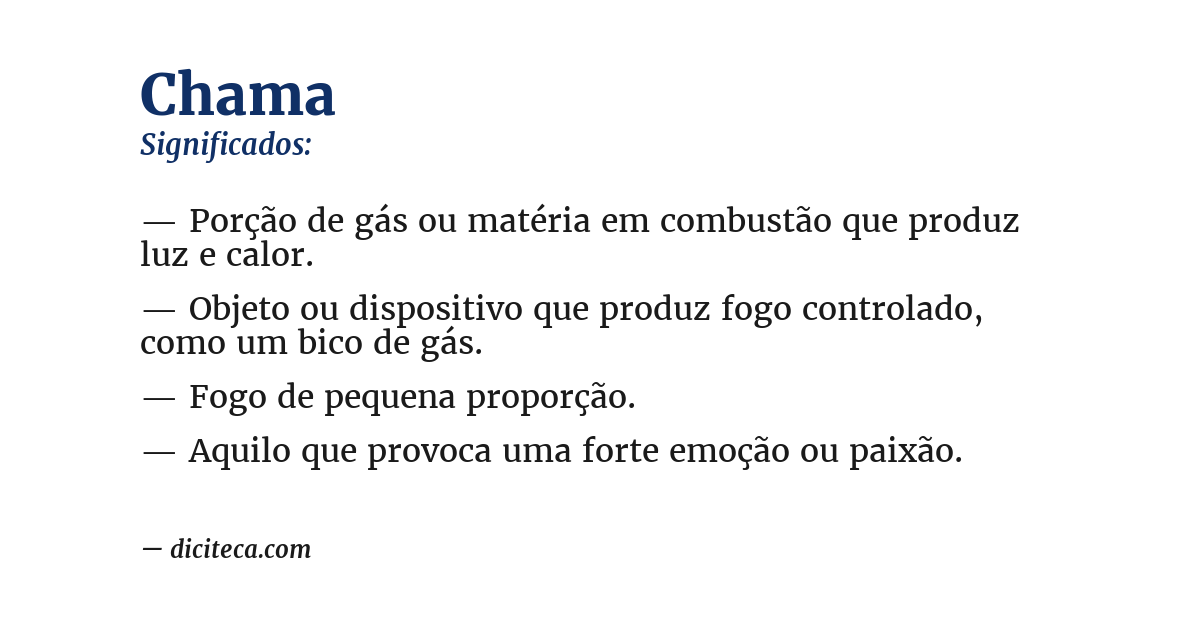 Significado de chama