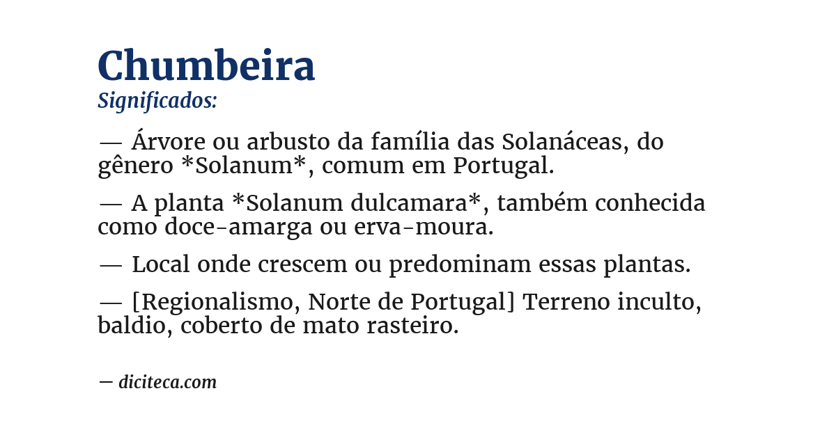 Significado de chumbeira