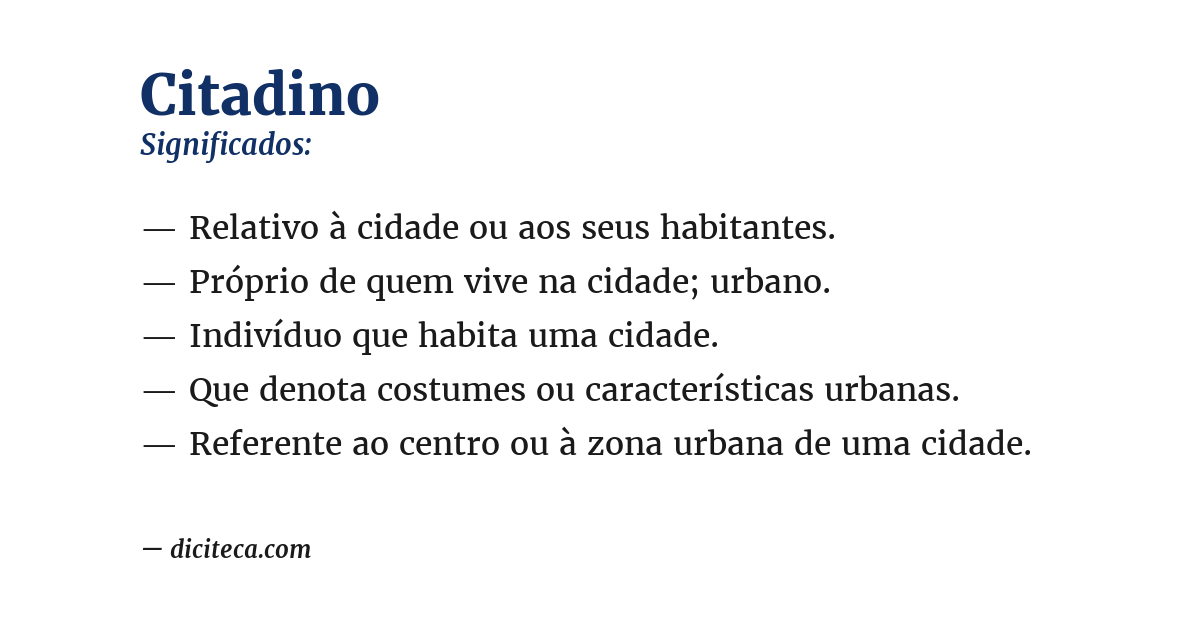 Significado de citadino