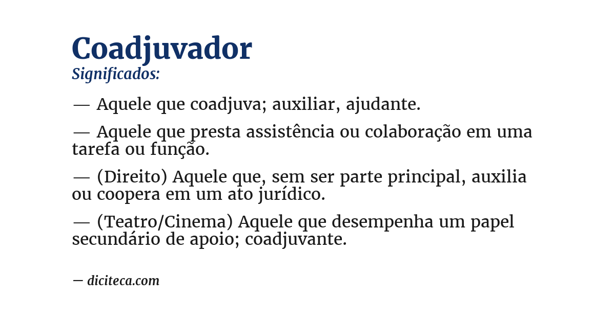 Significado de coadjuvador