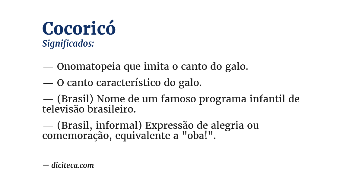 Significado de cocoricó