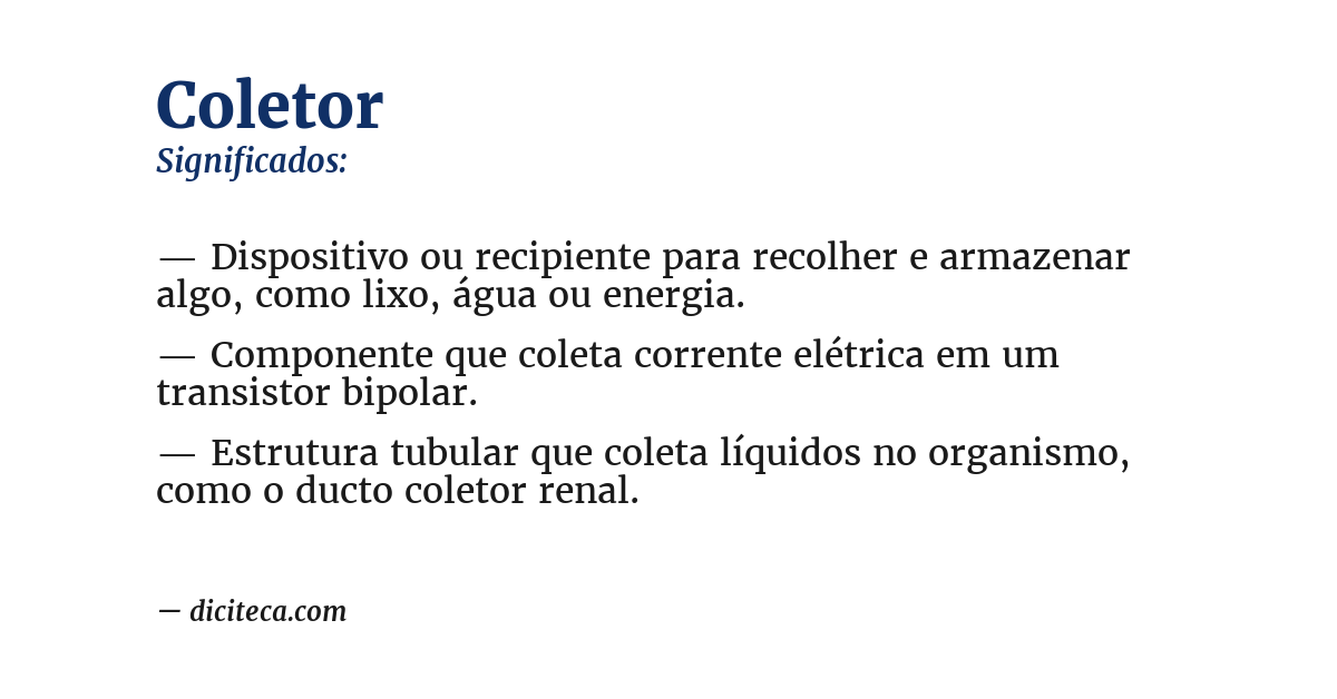 Significado de coletor