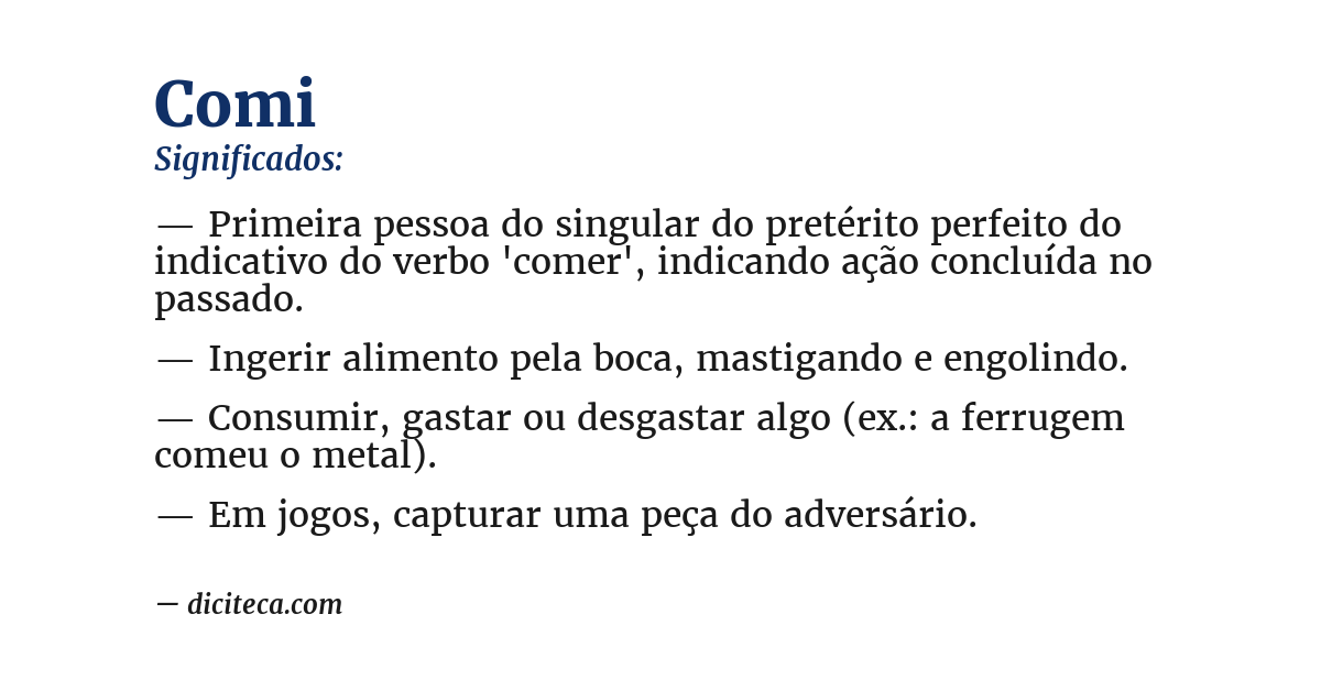 Significado de comi