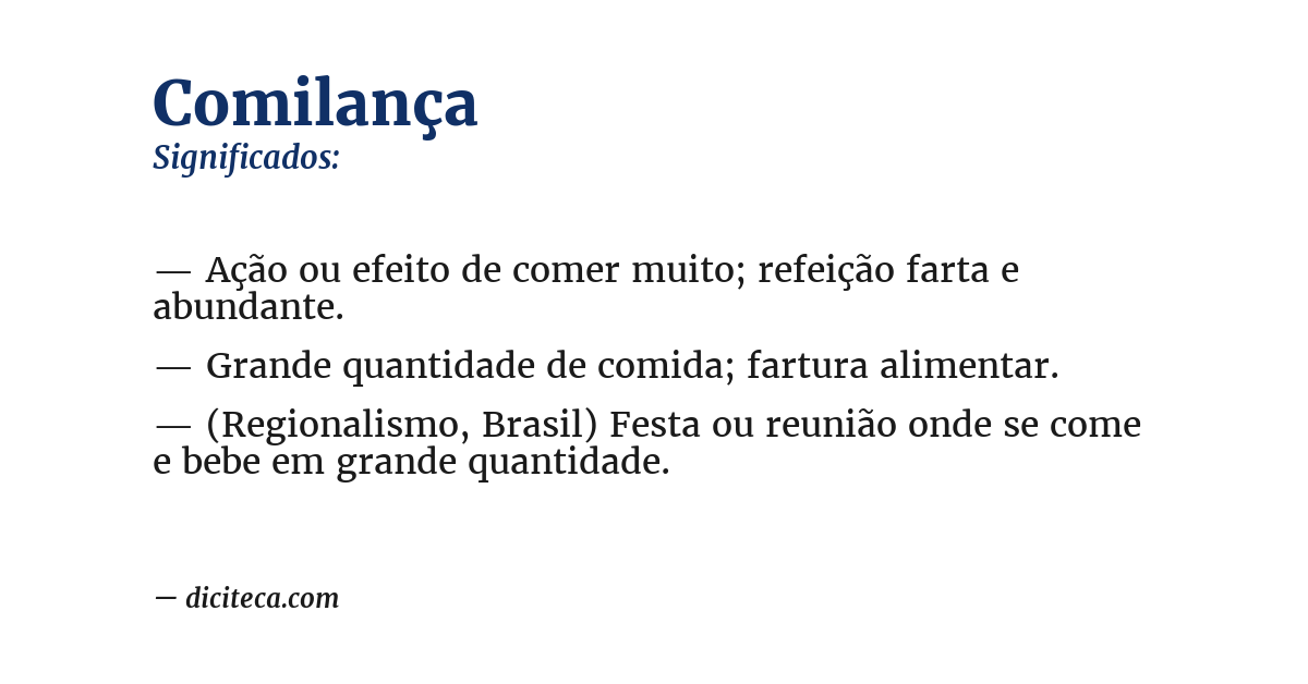 Significado de comilança