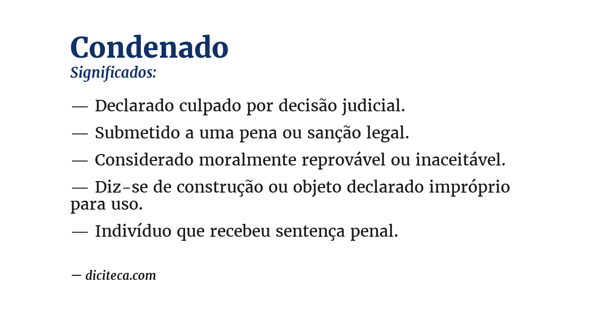 Significado de condenado