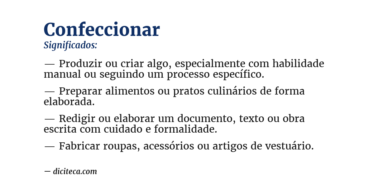 Significado de confeccionar
