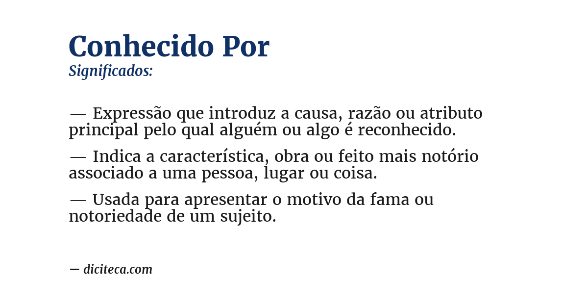 Significado de conhecido por