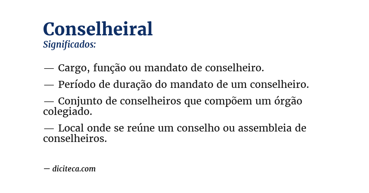 Significado de conselheiral