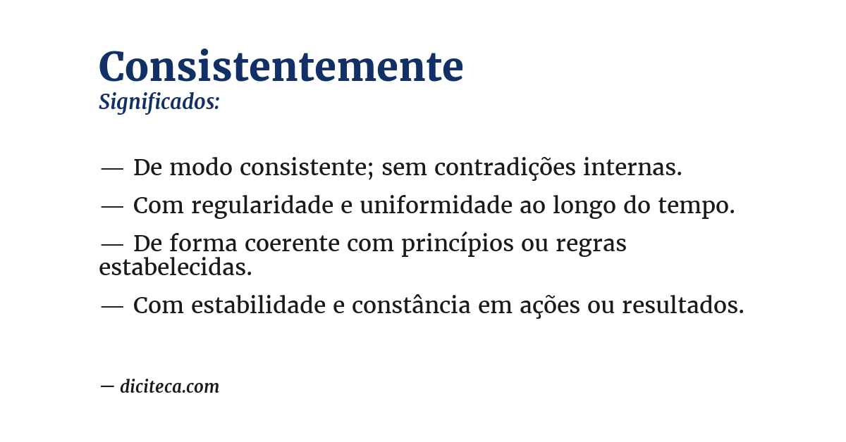 Significado de consistentemente