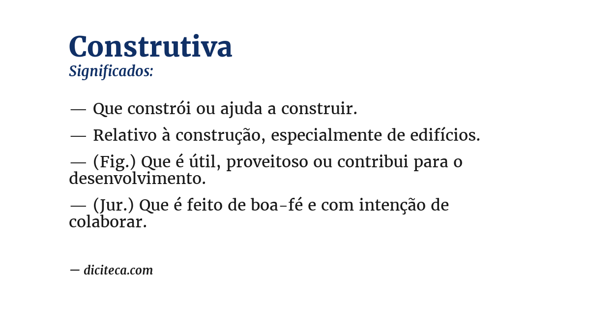 Significado de construtiva