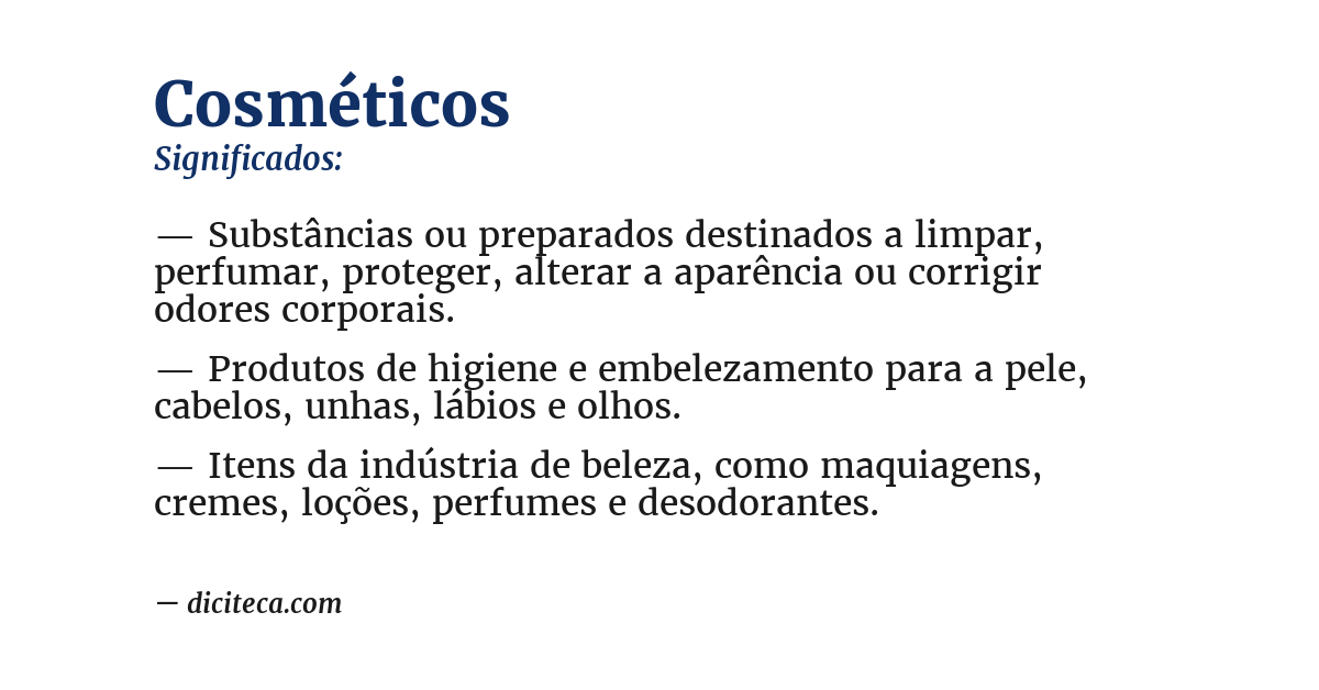 Significado de cosméticos