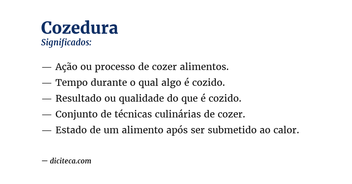 Significado de cozedura
