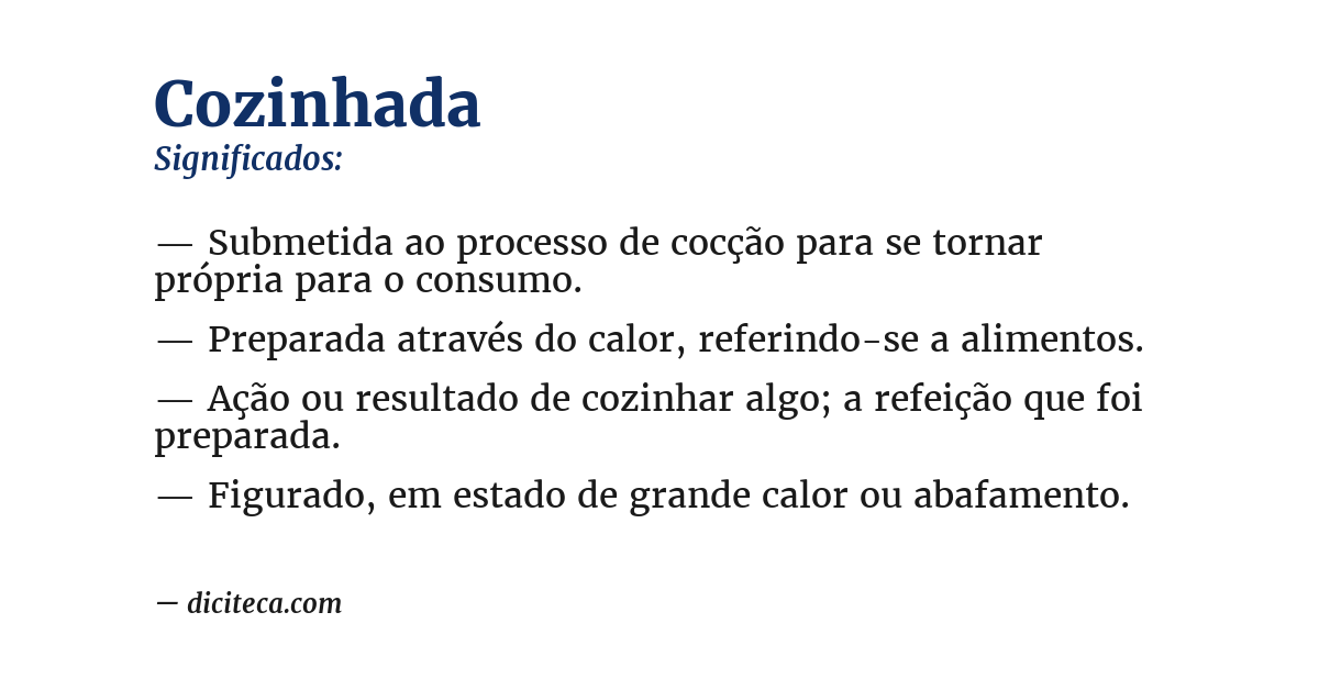 Significado de cozinhada