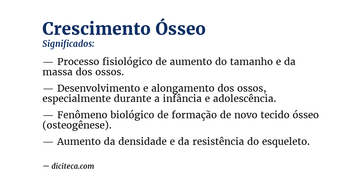 Significado de crescimento ósseo