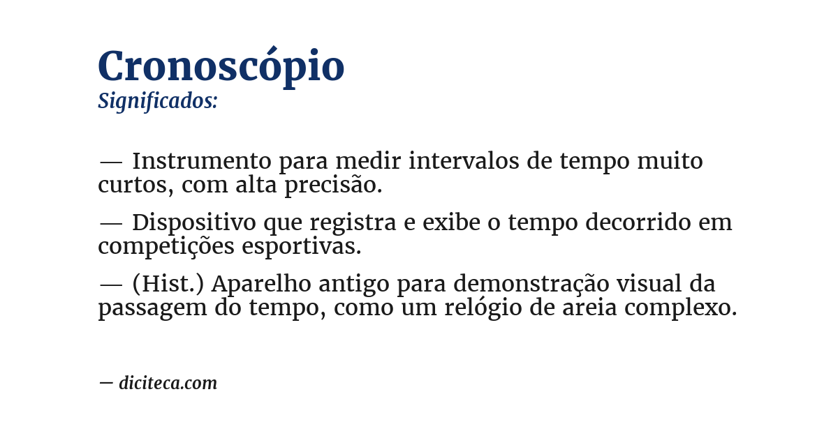 Significado de cronoscópio