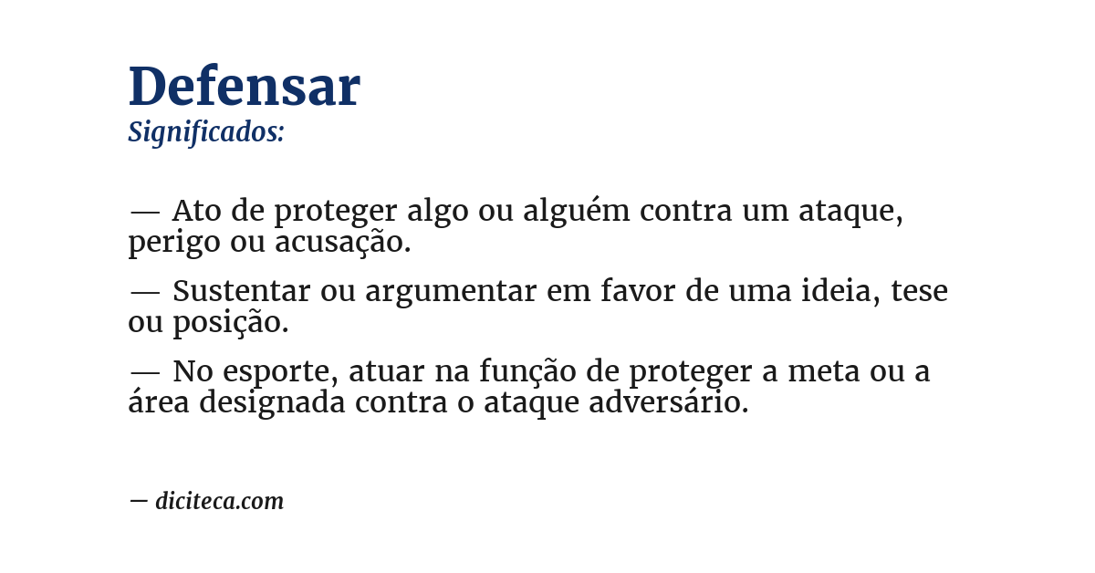 Significado de defensar