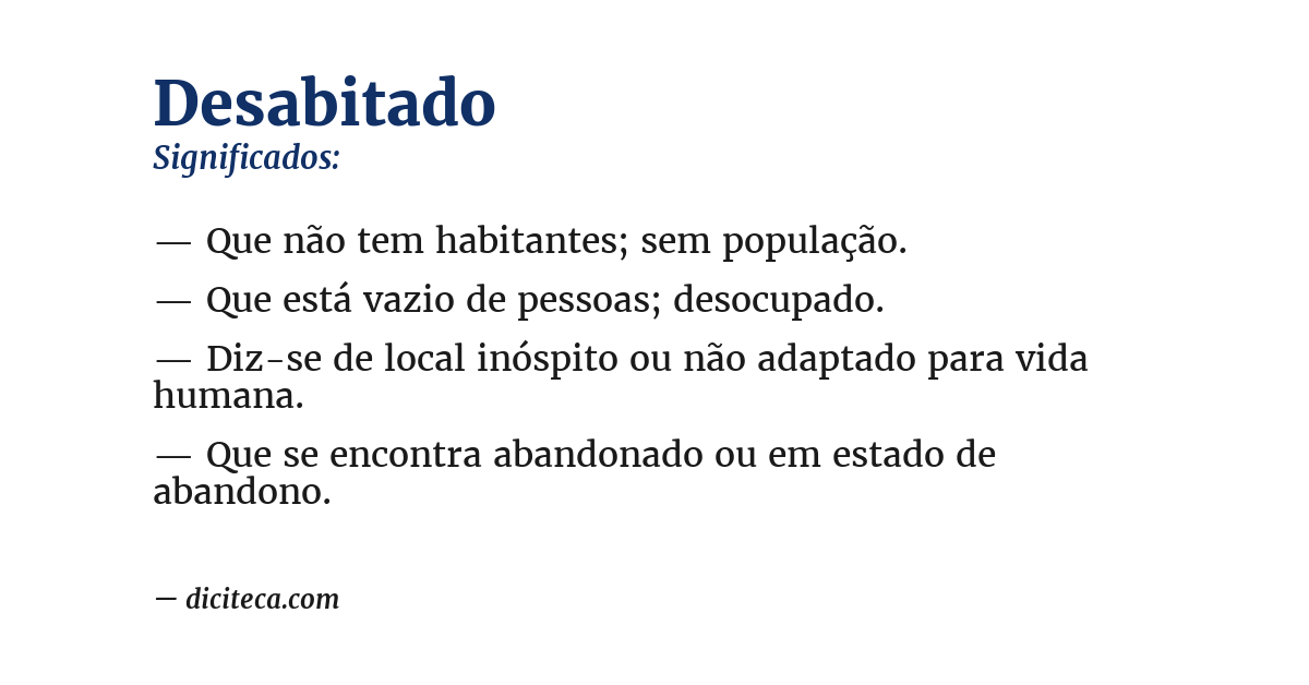 Significado de desabitado