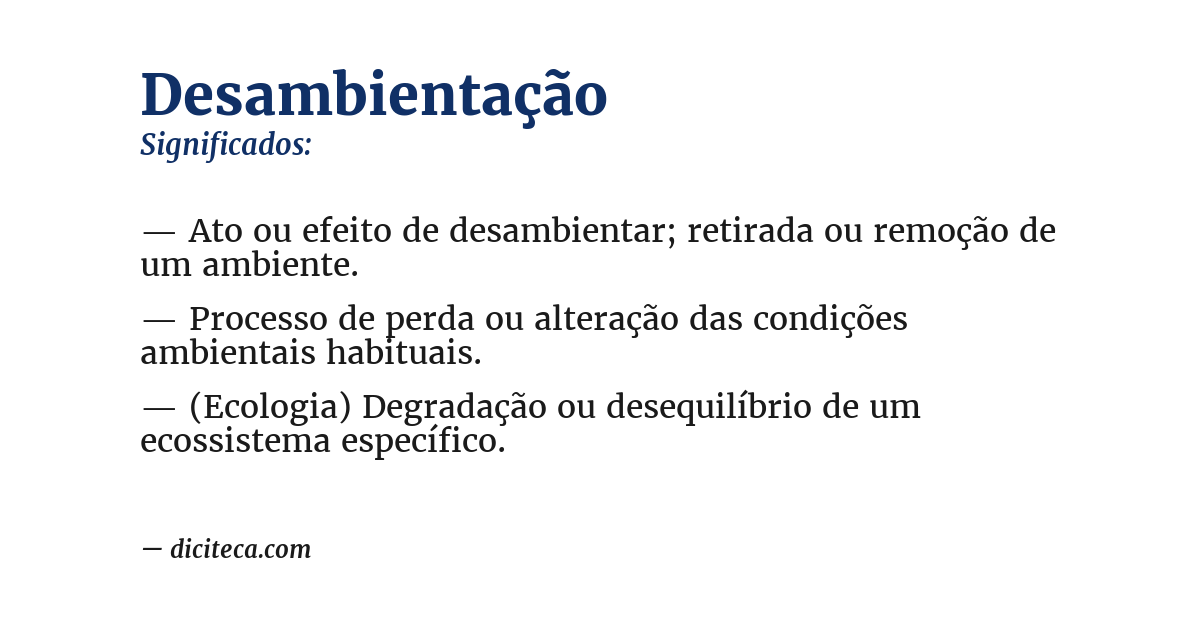 Significado de desambientação