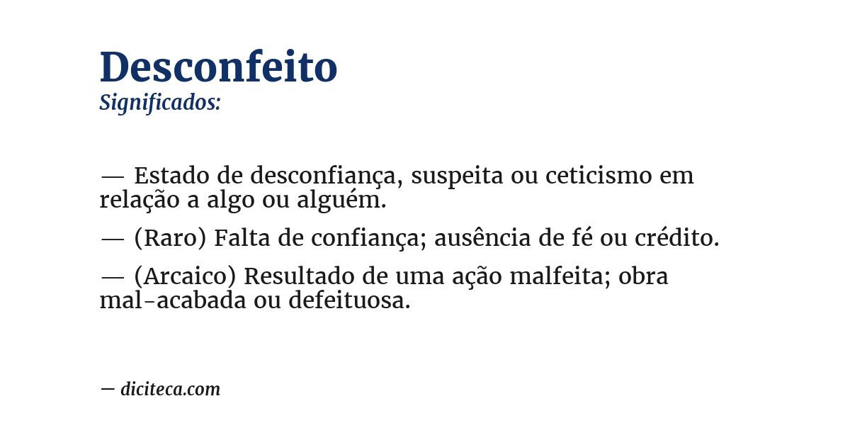 Significado de desconfeito