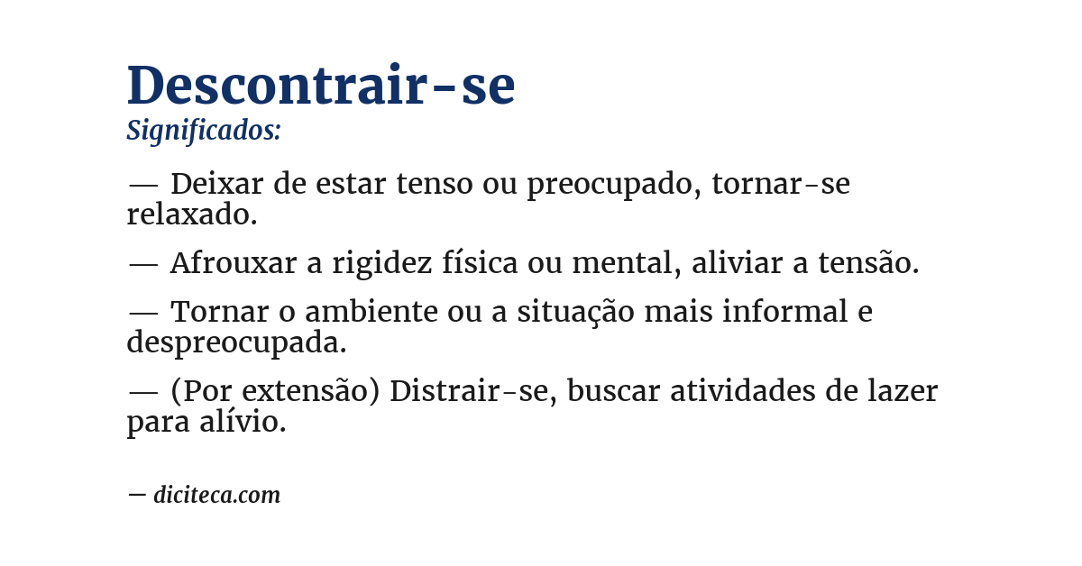 Significado de descontrair-se