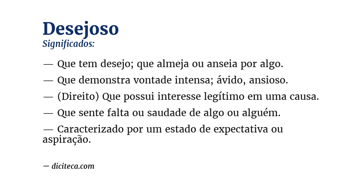 Significado de desejoso
