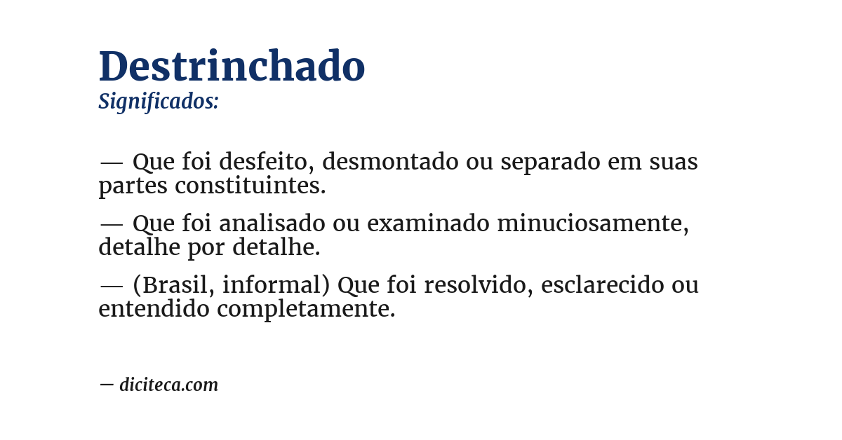 Significado de destrinchado