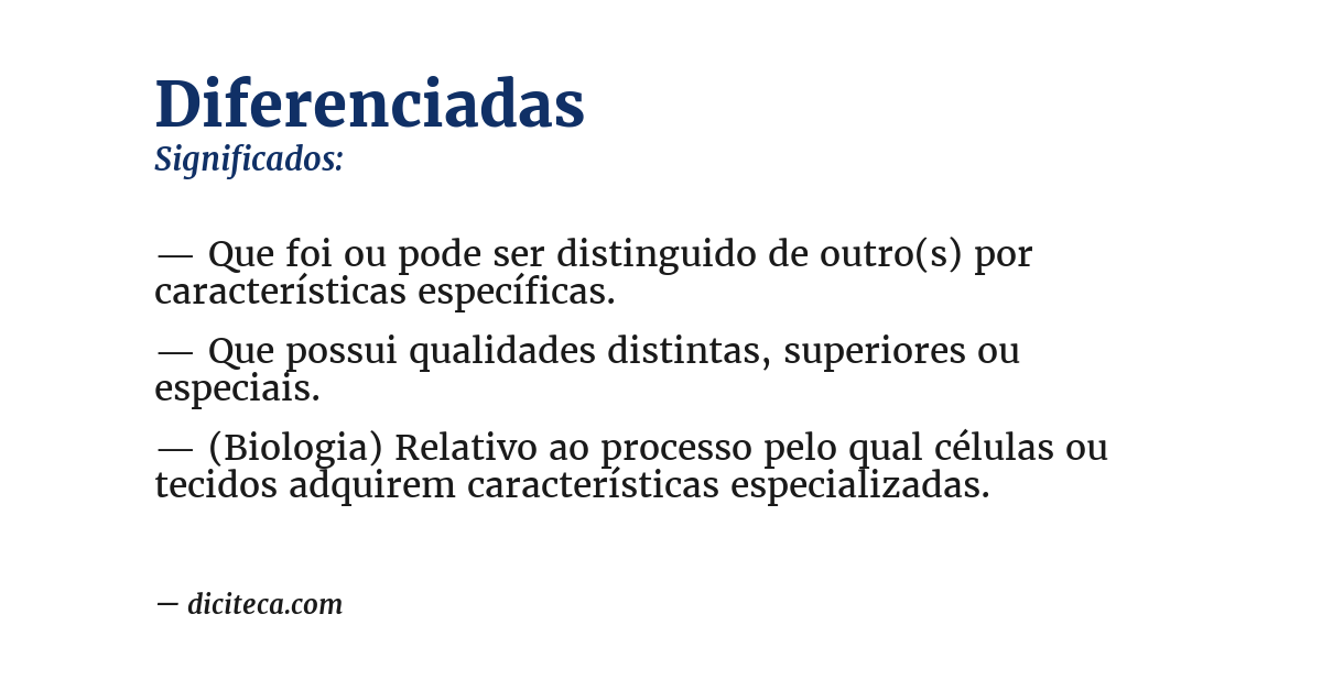 Significado de diferenciadas