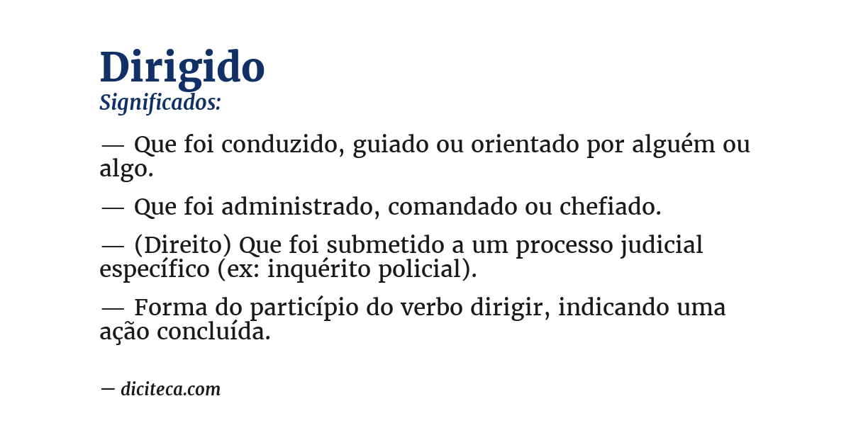 Significado de dirigido