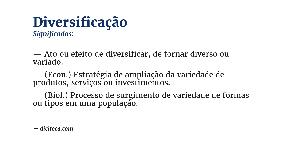 Significado de diversificação
