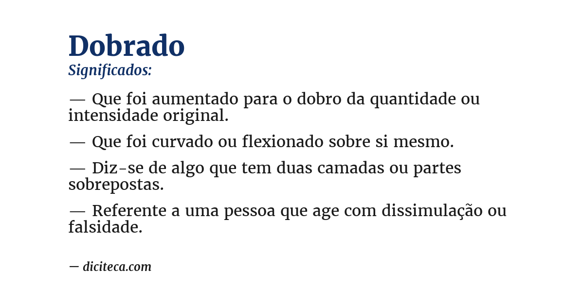 Significado de dobrado