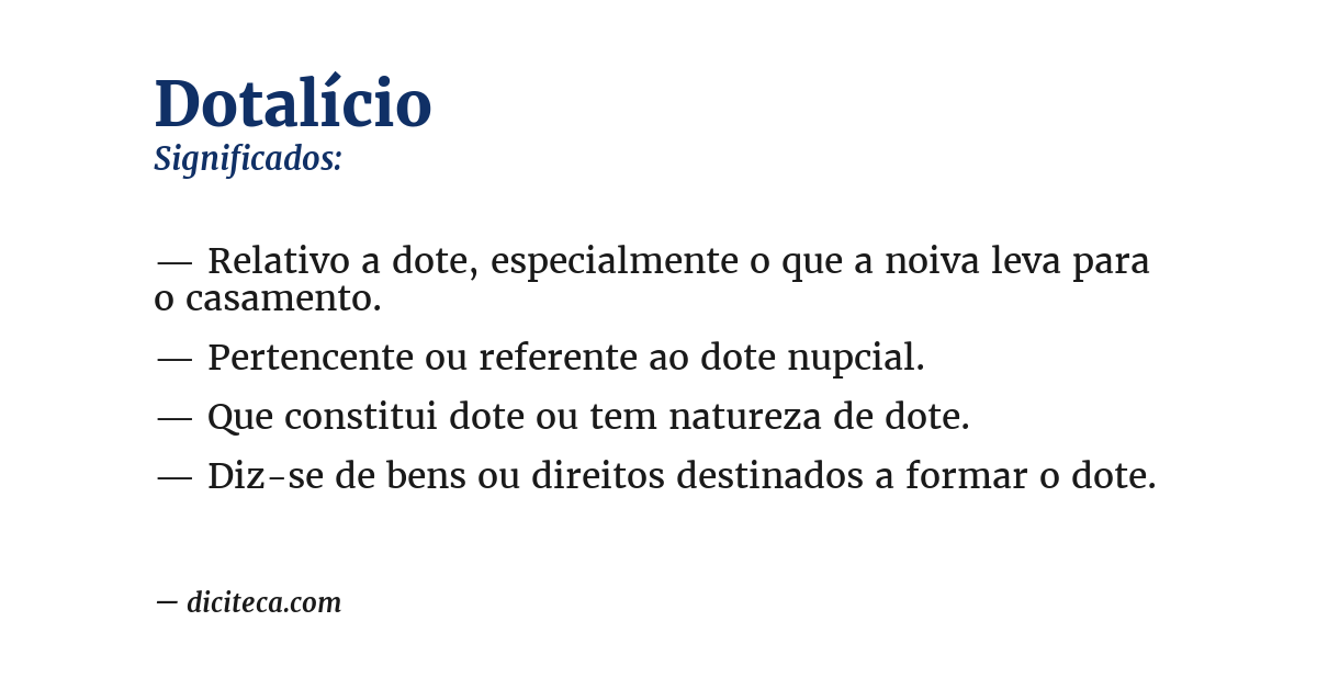 Significado de dotalício