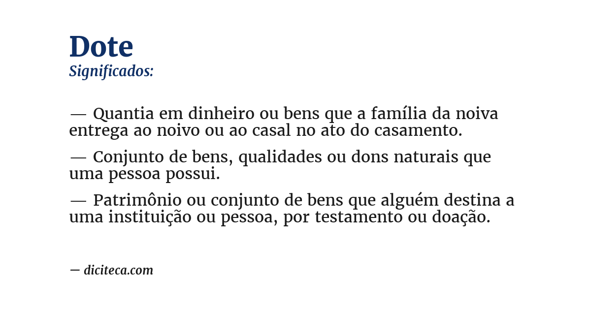 Significado de dote