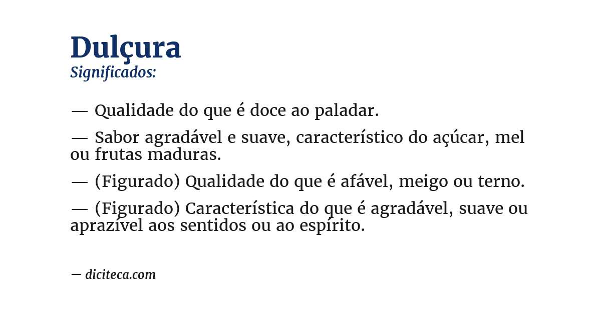 Significado de dulçura