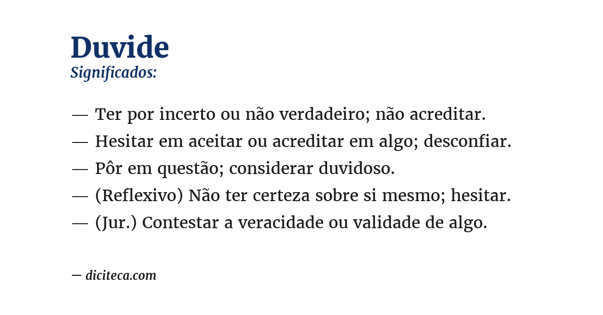 Significado de duvide