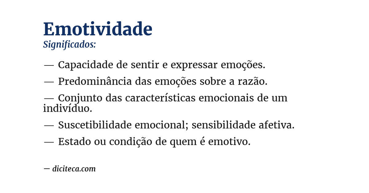 Significado de emotividade