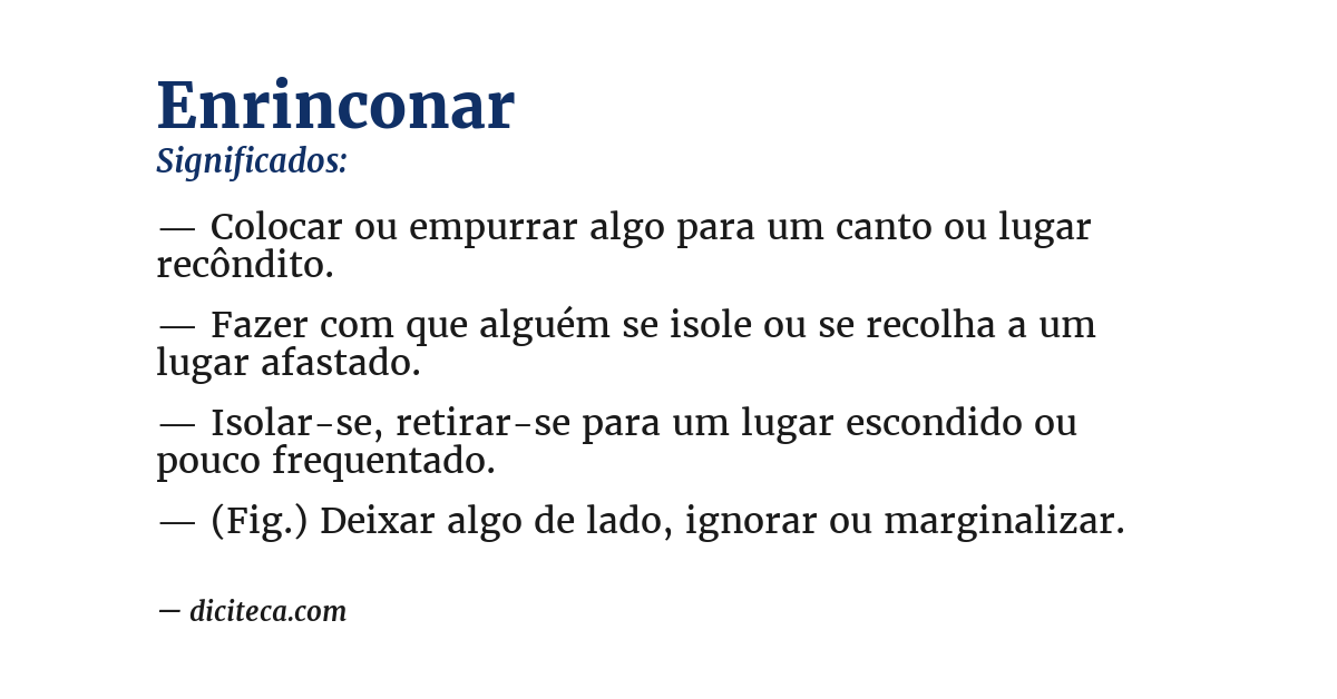 Significado de enrinconar