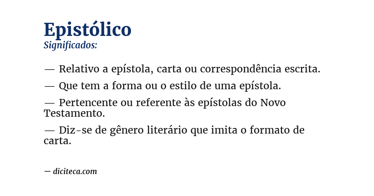 Significado de epistólico