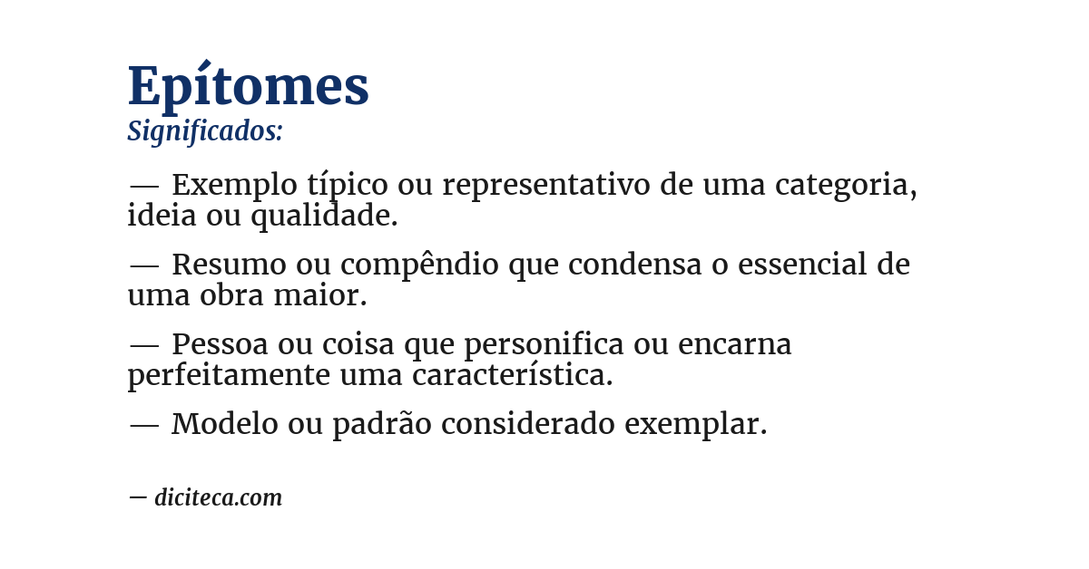 Significado de epítomes