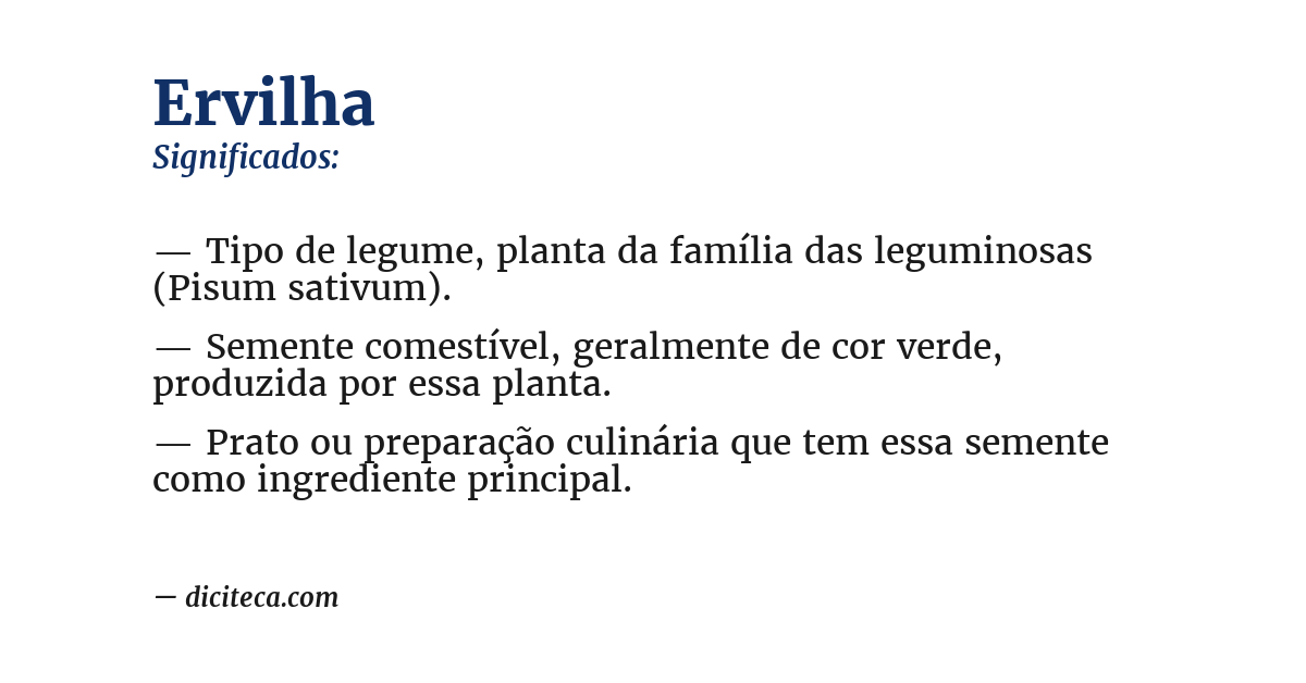 Significado de ervilha