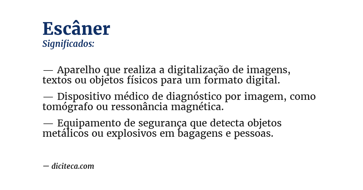 Significado de escâner
