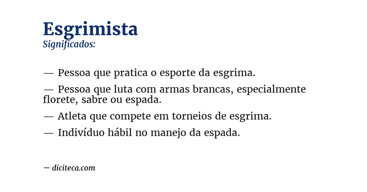 Significado de esgrimista
