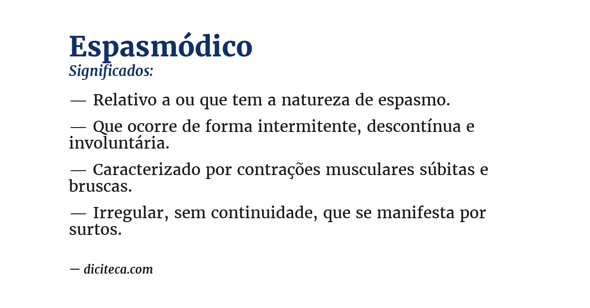Significado de espasmódico